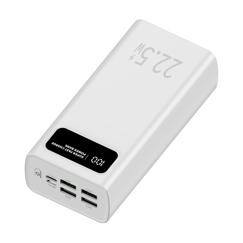Powerbank 30000mAh Leotec LEPOW30W22W/ 22.5W/ Blanca