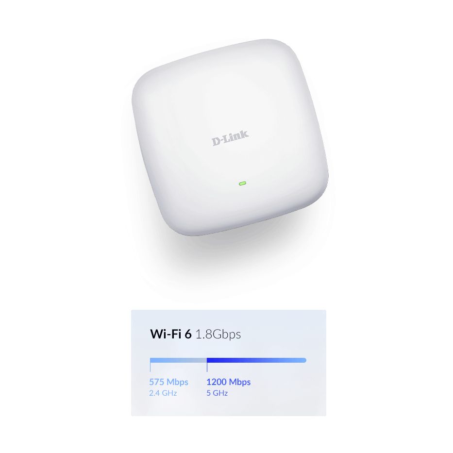 Punto de Acceso Inalámbrico D-Link DAP-X2810 PoE/ 1800Mbps/ 2.4GHz 5GHz/ Antenas de 4.3dBi/ WiFi 802.11ax/ac/n/b/g