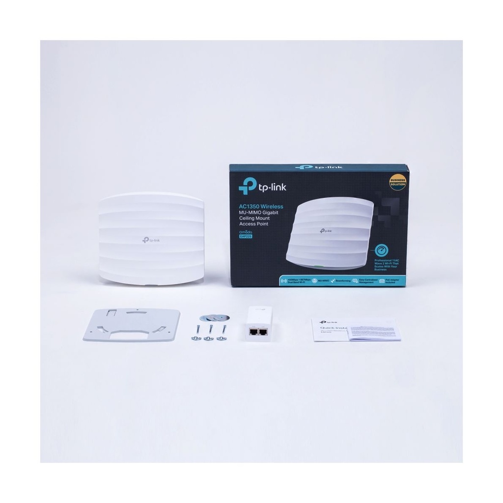 Punto de Acceso Inalámbrico TP-Link Omada EAP225 PoE 1317Mbps/ 2.4GHz 5GHz/ Antenas de 5dBi/ WiFi 802.11ac/n/b/g