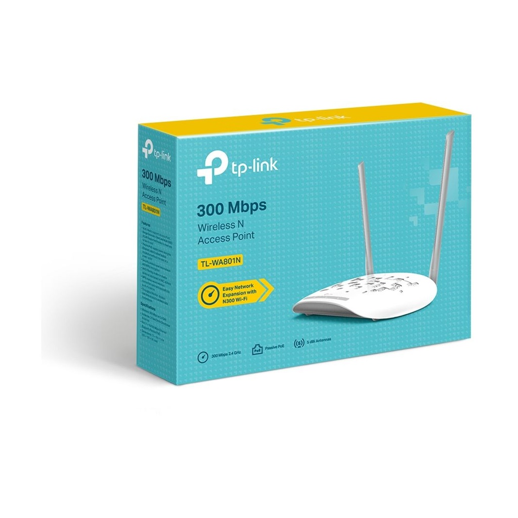 Punto de Acceso Inalámbrico TP-Link TL-WA801N V6 PoE 300Mbps/ 2.4GHz/ Antenas de 5dBi/ WiFi 802.11n/b/g