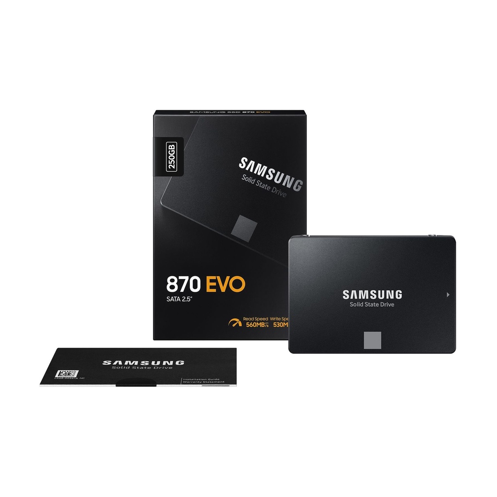 Samsung 870 EVO, 250 GB, 2.5", 560 MB/s, 6 Gbit/s