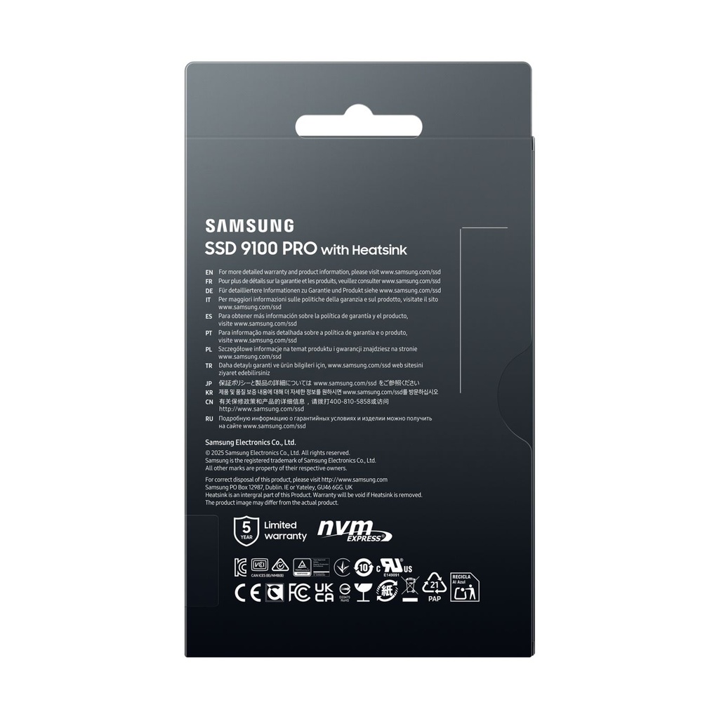 Samsung 9100 PRO HS SSD 1TB PCIe 5.0 14700 MB-s