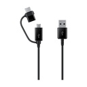 Samsung KFZ-Schnellladegerät mit 2 USB und 2-in-1 Datenkabel Black, EP-L1100WB, 15W
