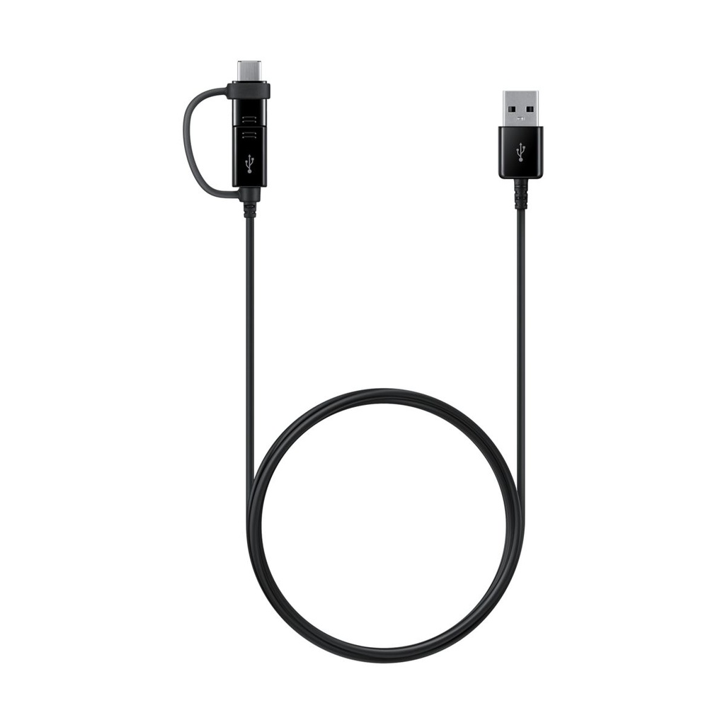 Samsung KFZ-Schnellladegerät mit 2 USB und 2-in-1 Datenkabel Black, EP-L1100WB, 15W