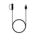Samsung KFZ-Schnellladegerät mit 2 USB und 2-in-1 Datenkabel Black, EP-L1100WB, 15W