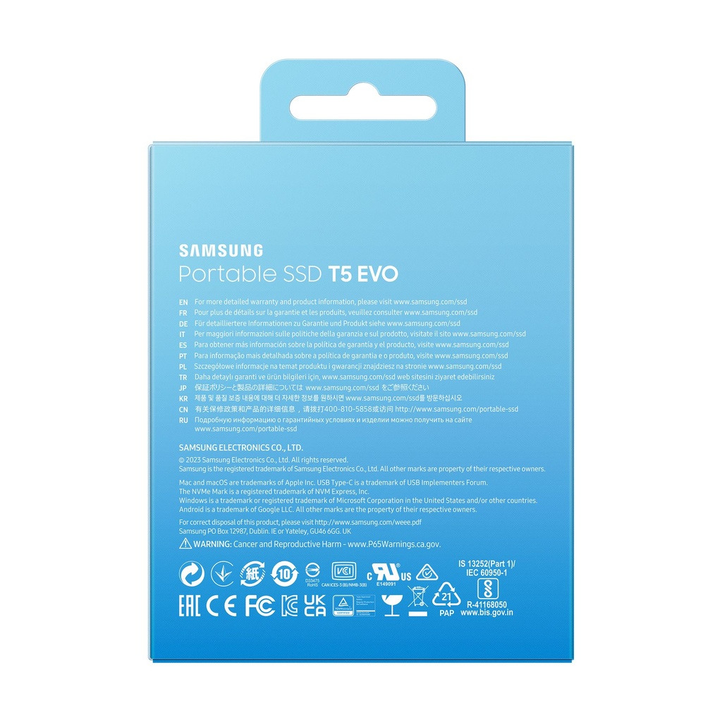 Samsung MU-PH2T0S, 2 TB, 3.2 Gen 1 (3.1 Gen 1), 460 MB/s, Negro