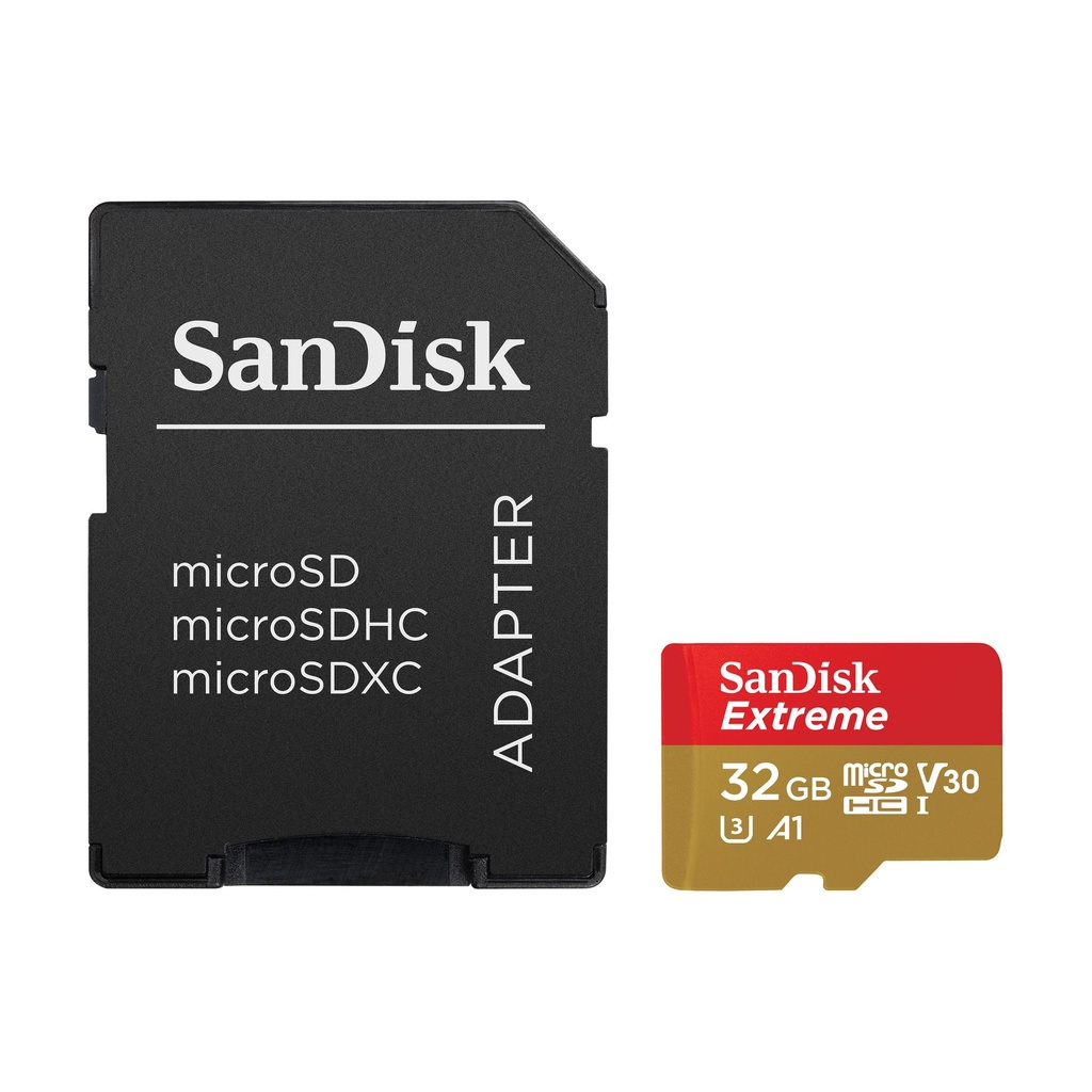 Sandisk Extreme Tarjeta Micro SDHC 32GB UHS-I U3 A1 Clase 10 100MB/s + Adaptador SD