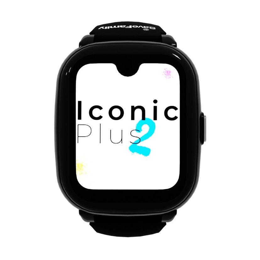 Savefamily Reloj Inteligente Smartwatch Infantil Iconic Plus 2 con GPS y Llamada - IP67 - Bateria 850mAh - IA - Color Negro