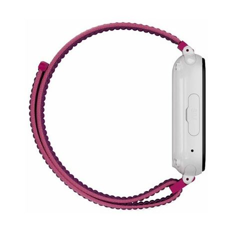 Savefamily Reloj Inteligente Smartwatch Infantil SaveWatch Plus con GPS y Llamada - IP67 - Boton SOS - Carcasa Blanca - Correa Tela Frambuesa