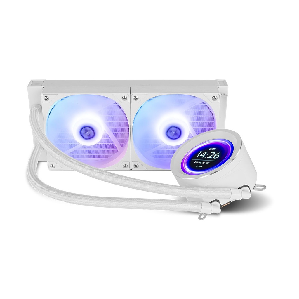 Sistema de Refrigeración Líquida Nox X-240 LCD/ Blanco