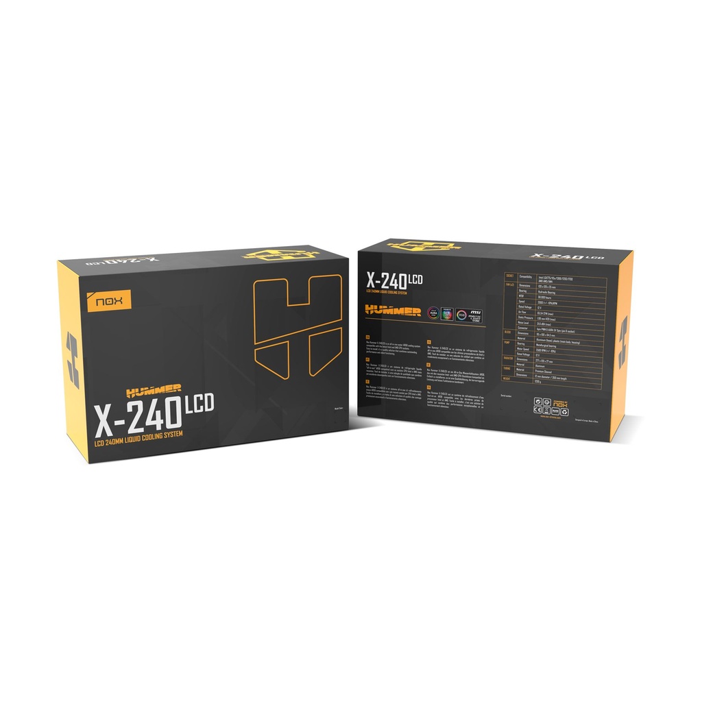 Sistema de Refrigeración Líquida Nox X-240 LCD/ Blanco