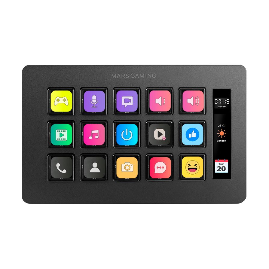 Stream Deck Slim Mars Gaming MSD-ONE/ 15 Teclas LCD/ Negro