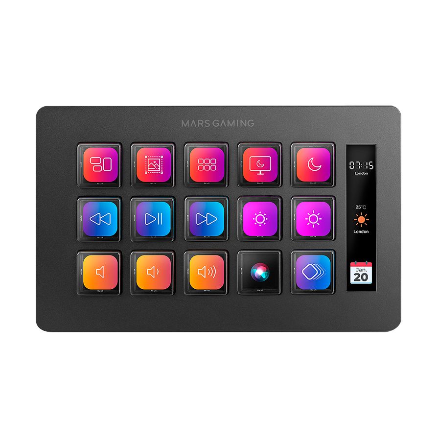 Stream Deck Slim Mars Gaming MSD-ONE/ 15 Teclas LCD/ Negro