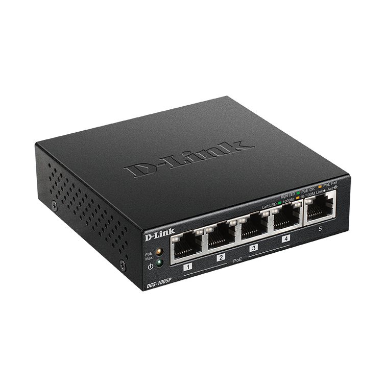Switch D-Link DGS-1005P 5 Puertos/ RJ-45 10/100/1000 PoE