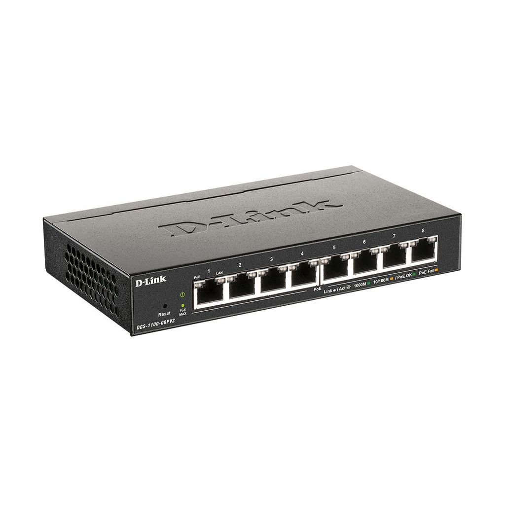 Switch D-Link DGS-1100-08PV2 8 Puertos/ RJ-45 10/100/1000 PoE