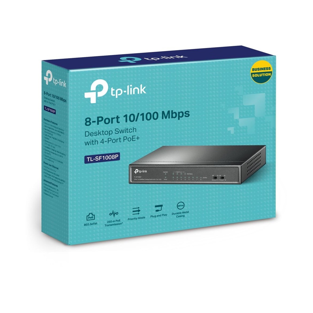 Switch TP-Link SF1008P 8 Puertos/ RJ-45 10/100 PoE