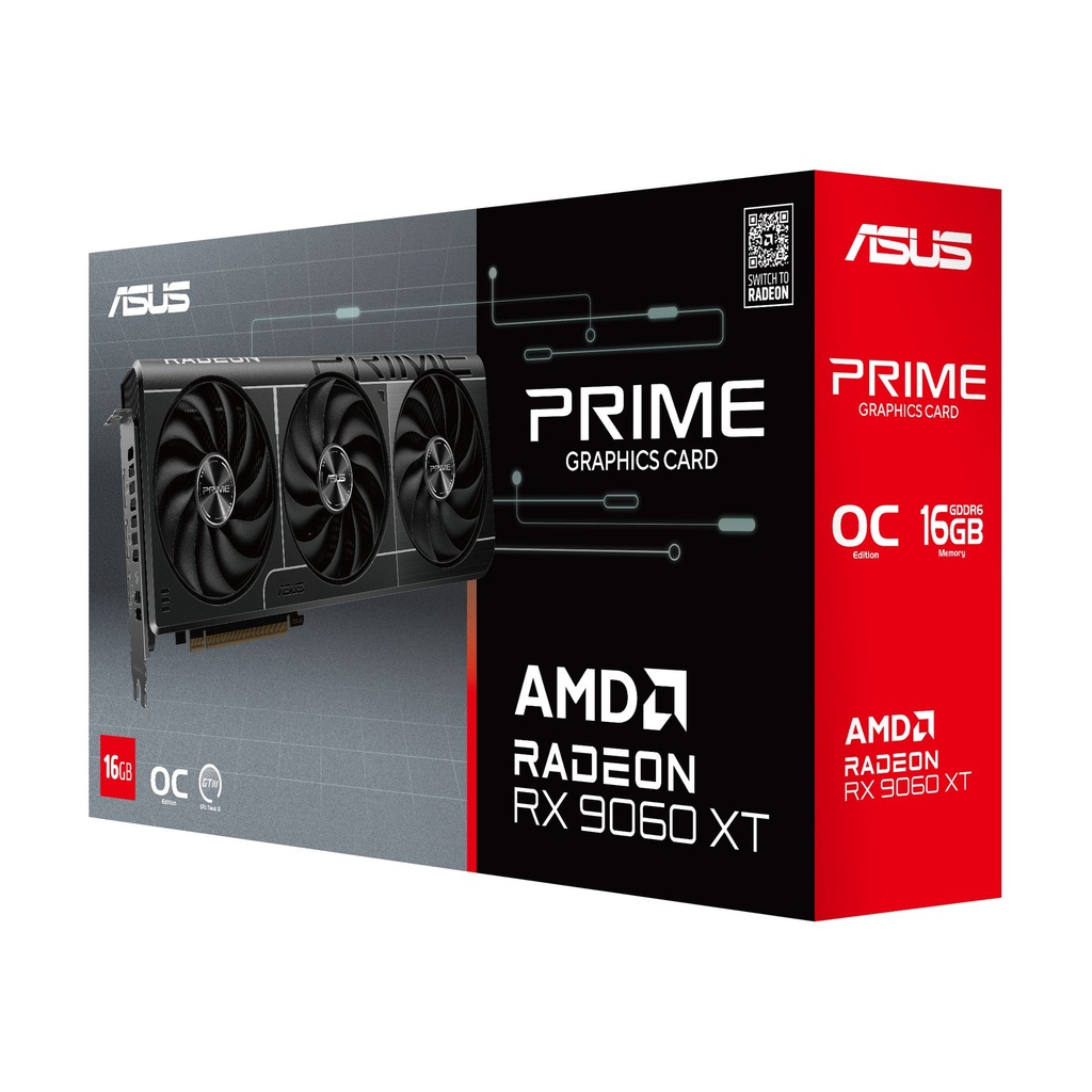 Asus Prime Radeon RX 9060 XT OC Graphics Card / 16GB GDDR6