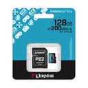 Tarjeta de Memoria Kingston CANVAS Go! Plus 128GB microSD XC con Adaptador/ Clase 10/ 200MBs