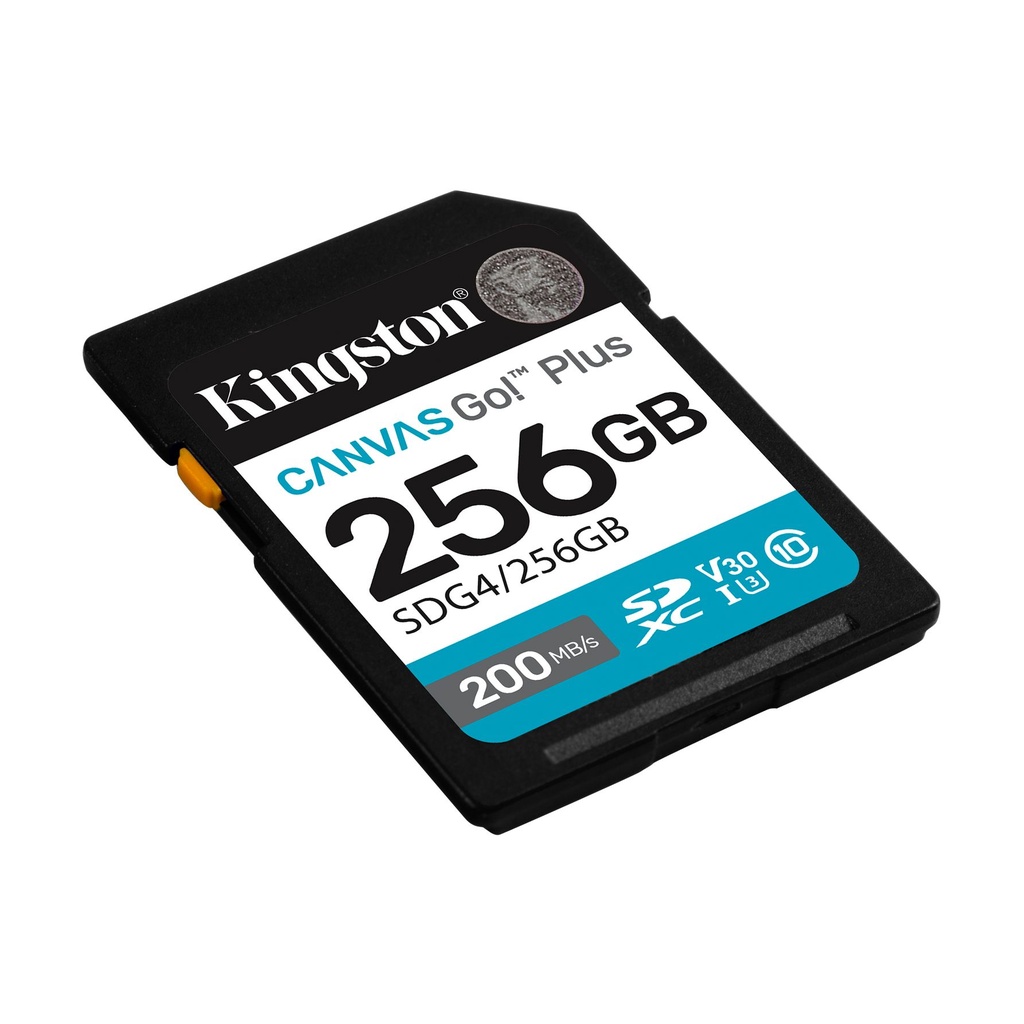 Tarjeta de Memoria Kingston CANVAS Go! Plus 256GB SD XC/ Clase 10/ 200MBs