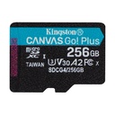 Tarjeta de Memoria Kingston CANVAS Go! Plus 256GB microSD XC con Adaptador/ Clase 10/ 200MBs