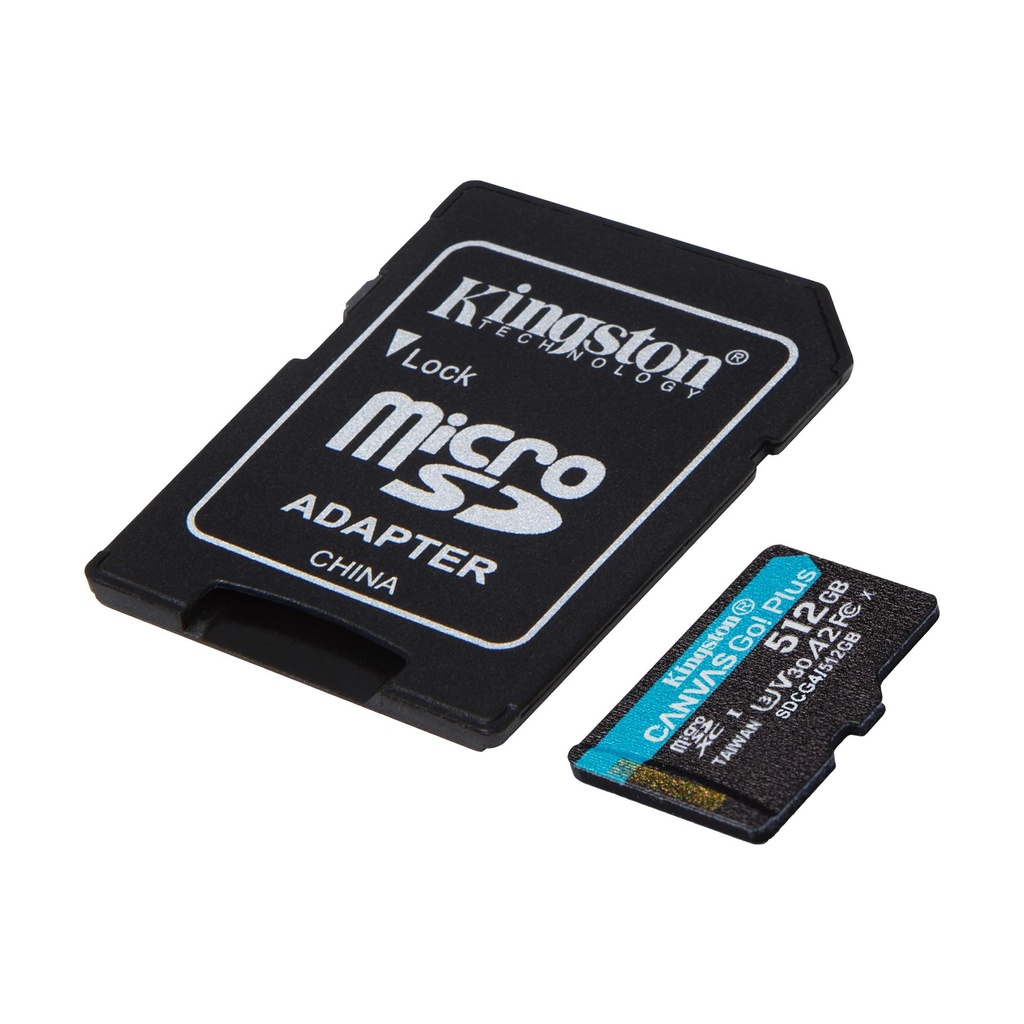 Tarjeta de Memoria Kingston CANVAS Go! Plus 512GB microSD XC con Adaptador/ Clase 10/ 200MBs