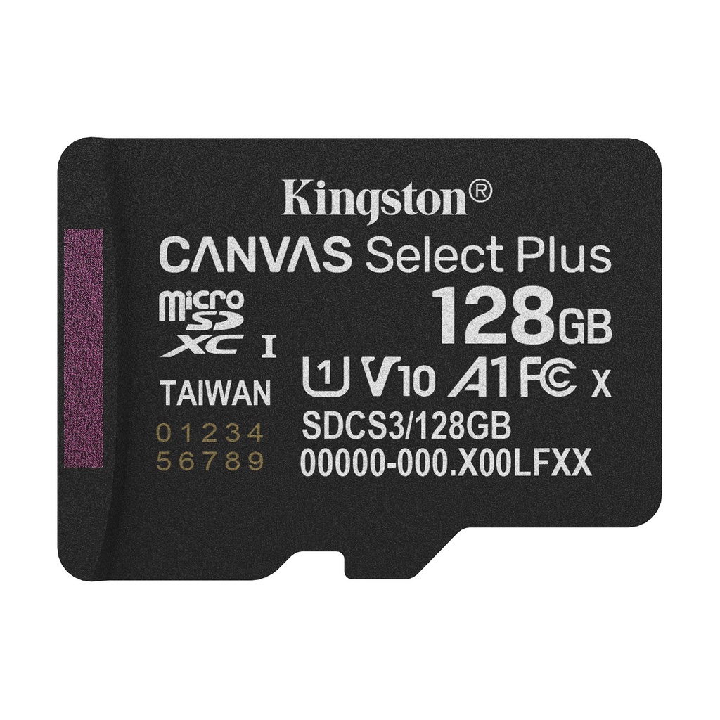 Tarjeta de Memoria Kingston CANVAS Select Plus 128GB microSD XC con Adaptador/ Clase 10/ 150MBs