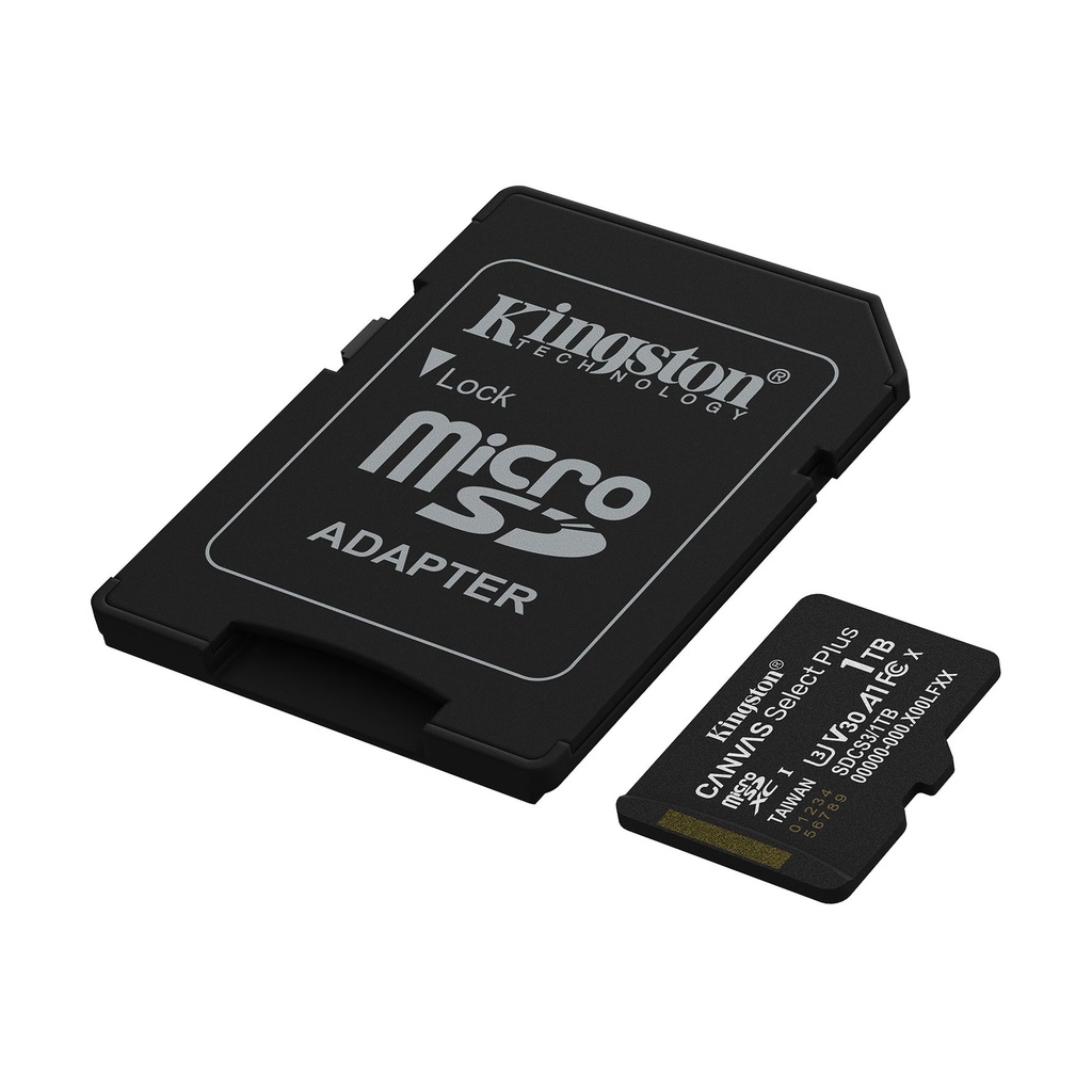 Tarjeta de Memoria Kingston CANVAS Select Plus 1TB microSD XC con Adaptador/ Clase 10/ 150MBs