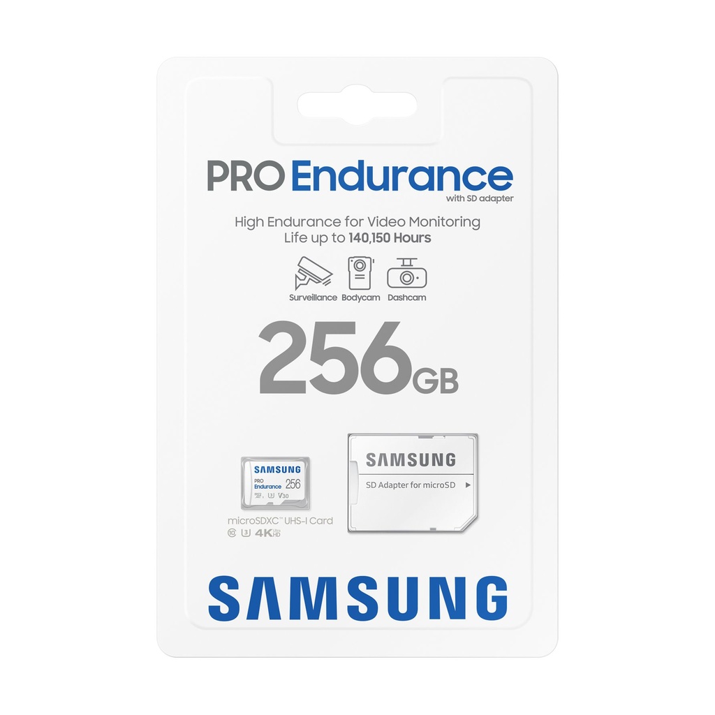 Tarjeta de Memoria Samsung Pro Endurance 256GB microSD XC con Adaptador/ Clase 10/ 100MBs