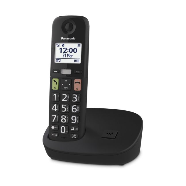 Teléfono Inalámbrico Panasonic KX-TGU112EXB/ Pack DUO/ Negro