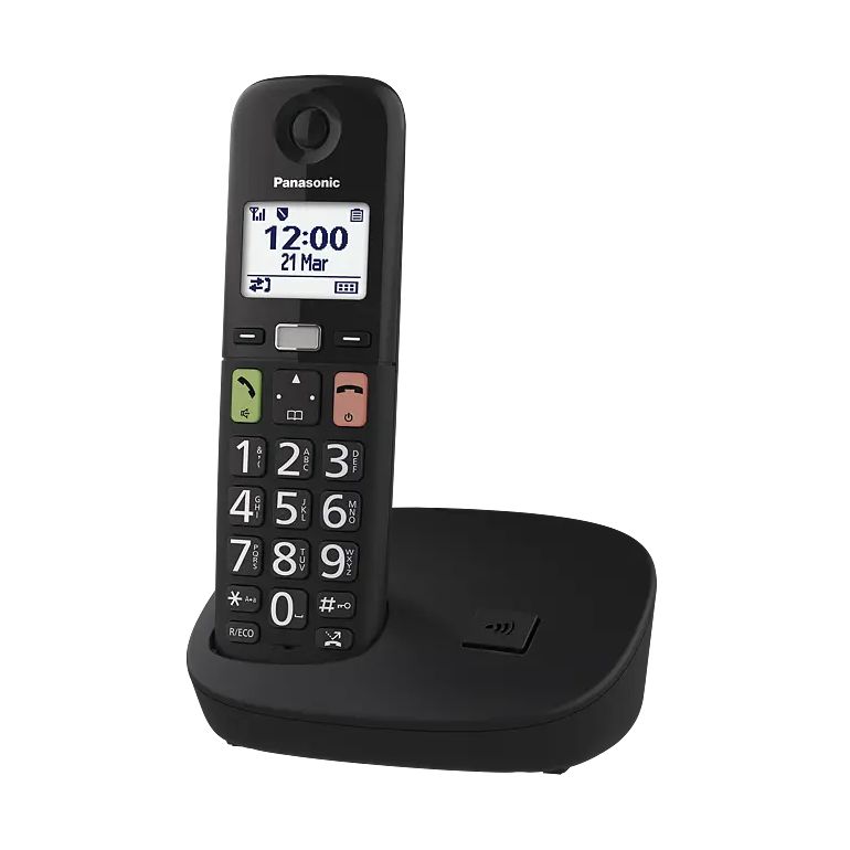 Teléfono Inalámbrico Panasonic KX-TGU112EXB/ Pack DUO/ Negro