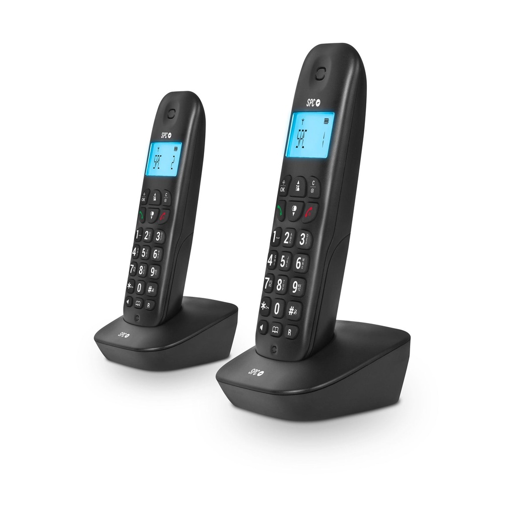 Teléfono Inalámbrico SPC Air Pro Duo 7302N/ Pack DUO/ Negro