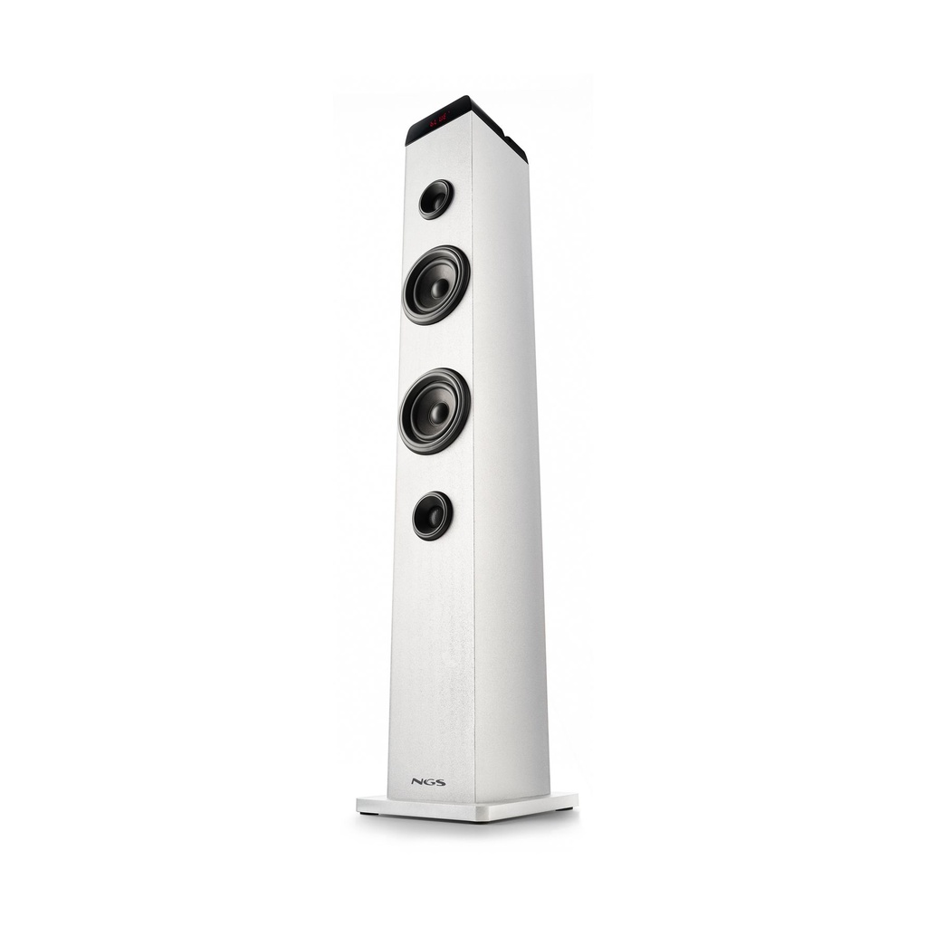Torre de Sonido con Bluetooth NGS SKY CHARM PRO/ 80W/ 2.0/ Blanca