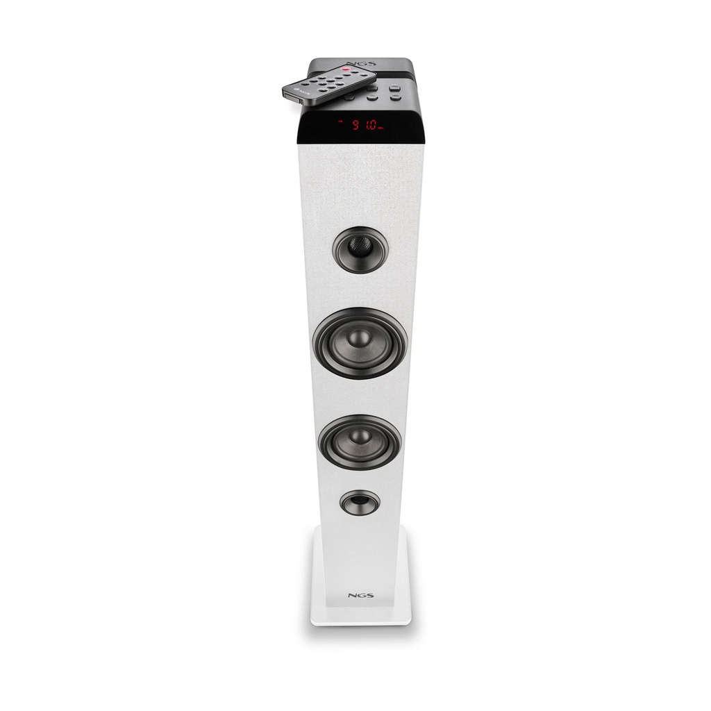 Torre de Sonido con Bluetooth NGS SKY CHARM PRO/ 80W/ 2.0/ Blanca