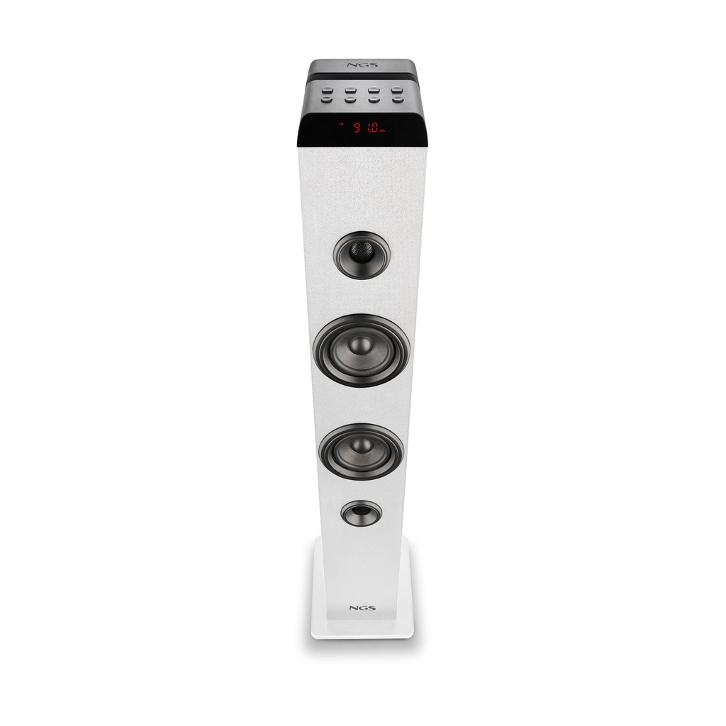 Torre de Sonido con Bluetooth NGS SKY CHARM PRO/ 80W/ 2.0/ Blanca