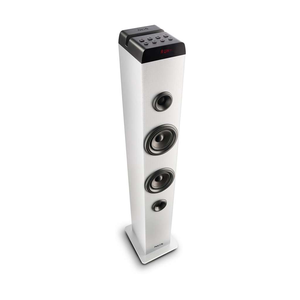 Torre de Sonido con Bluetooth NGS SKY CHARM PRO/ 80W/ 2.0/ Blanca