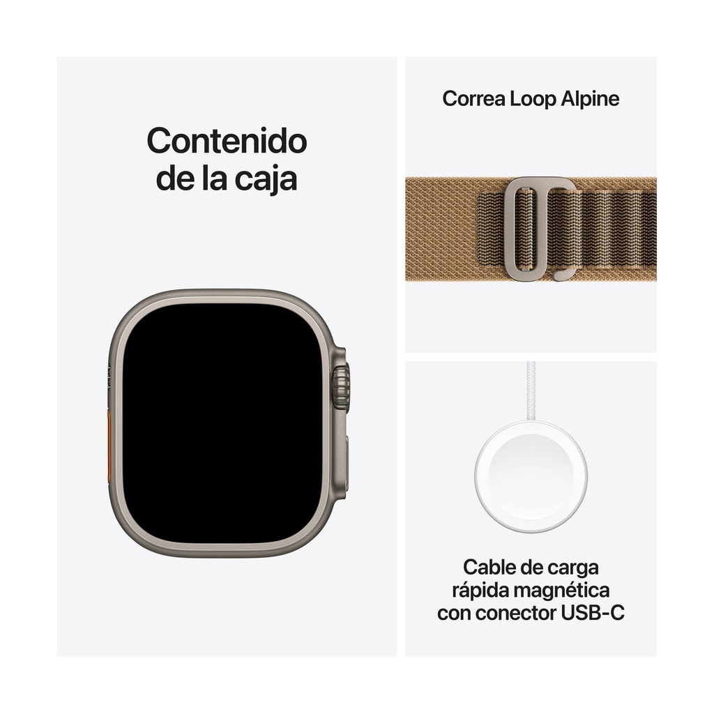 Apple Watch Ultra 4 GPS + Cellular 49mm Titanio Natural con Correa Alpine Loop Arena (Desert) - Talla L