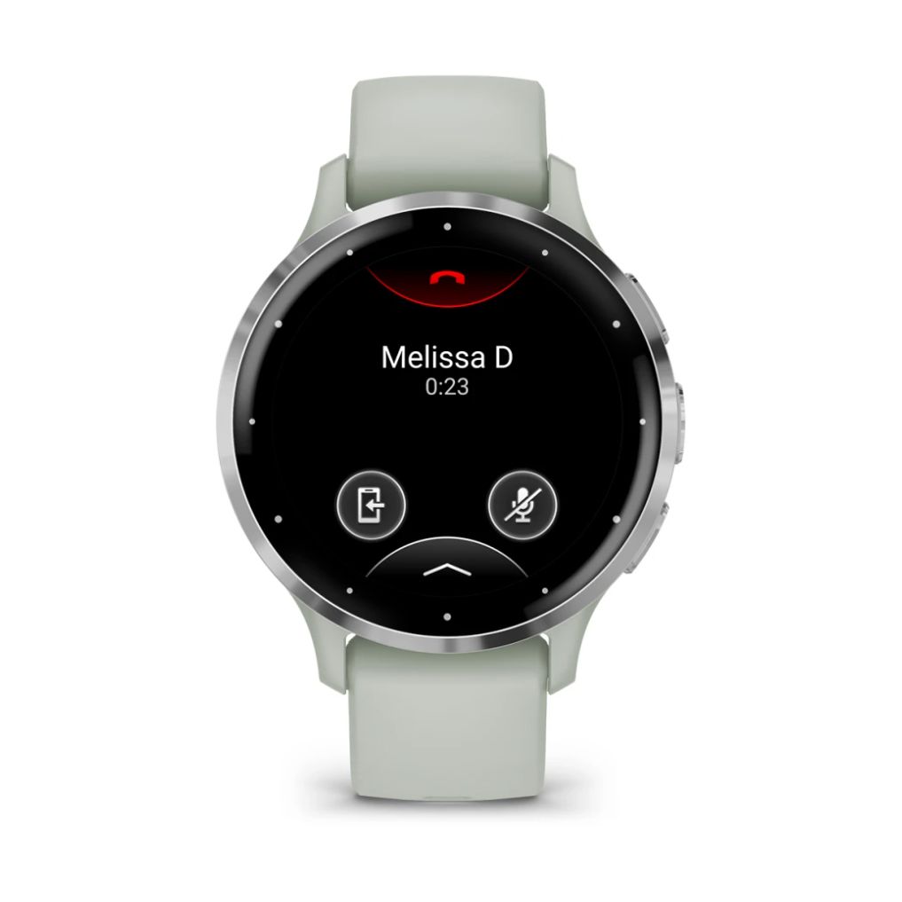 Garmin Venu 3S 41mm Bisel de Acero Inoxidable Plateado con Correa de Silicona Verde