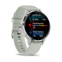 Garmin Venu 3S 41mm Bisel de Acero Inoxidable Plateado con Correa de Silicona Verde