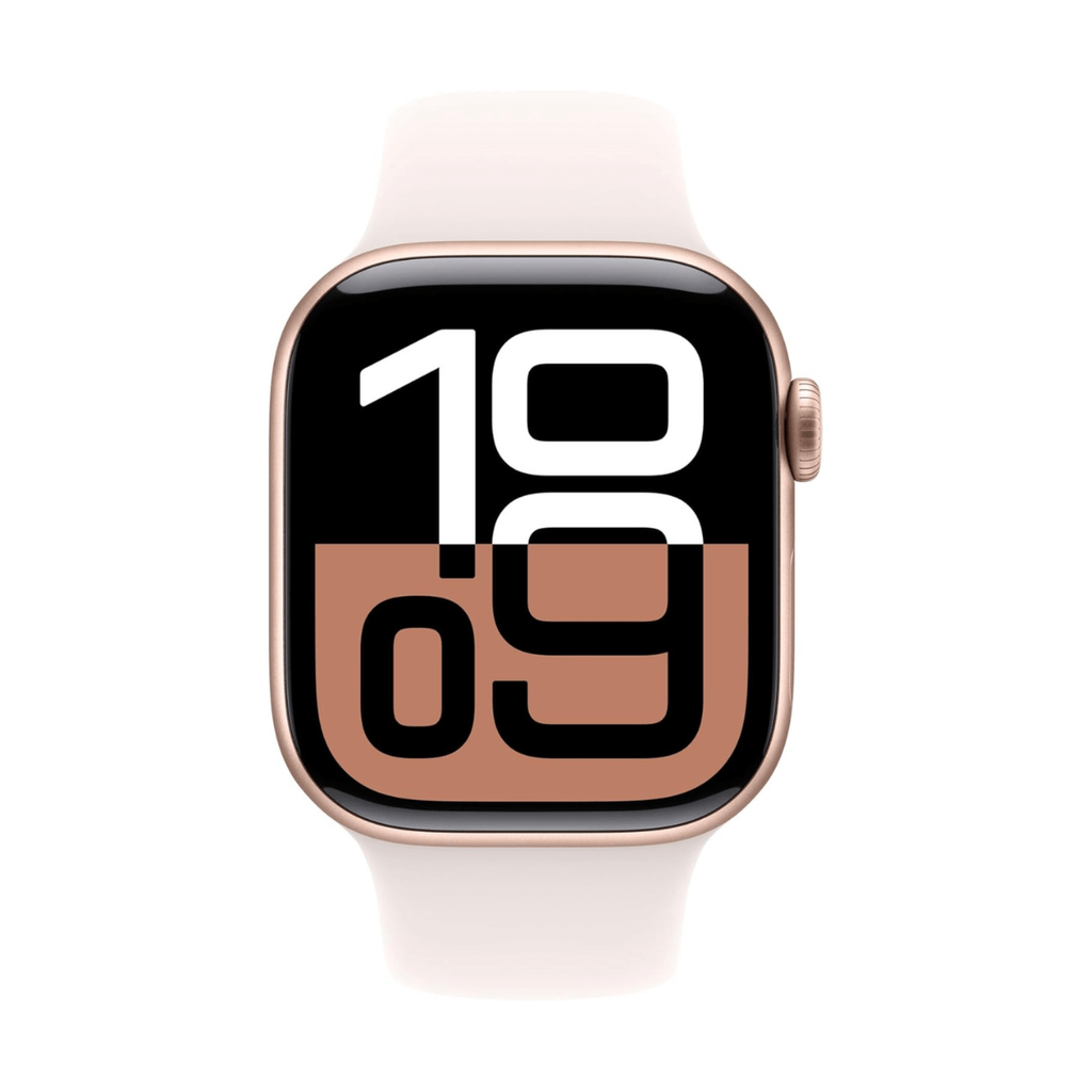 Apple Watch Series 10 GPS 42mm Aluminio Oro Rosa y Correa deportiva Rosa (Light Blush) MWWH3QL/A - Talla S/M
