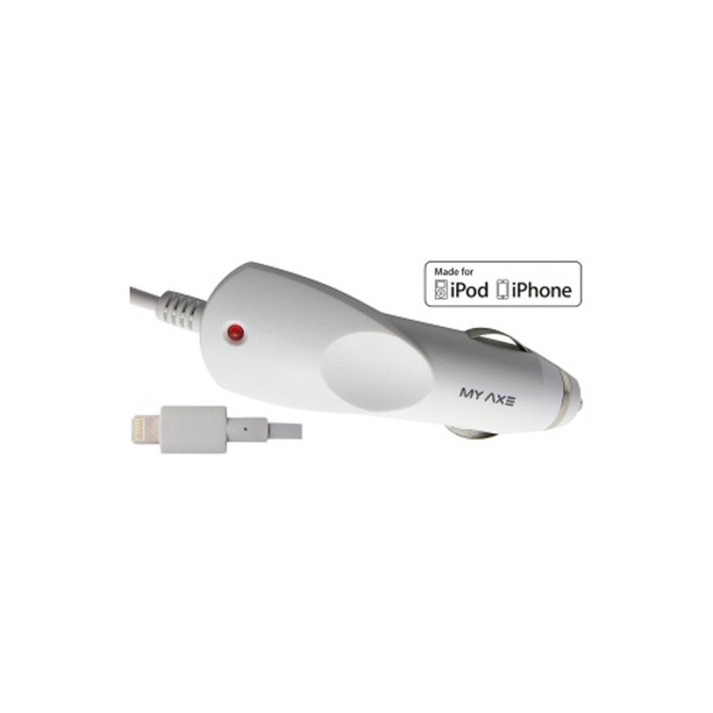 Chargeur de voiture avec lightning MyAxe blanc