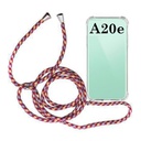 Custodia mobile sospesa per Samsung Galaxy A20e Rope rosso bordeaux e blu