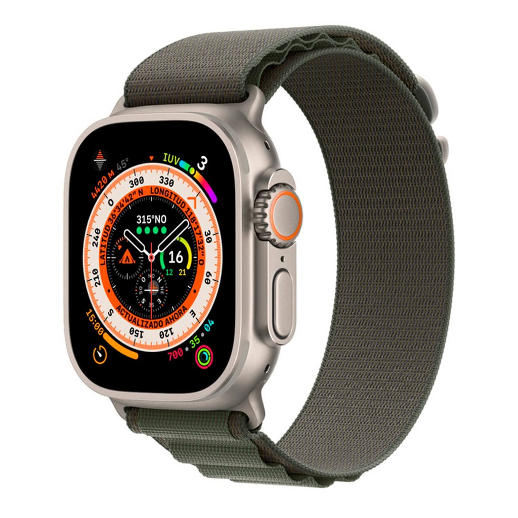 Apple Watch Ultra (GPS + Cellular) 49mm Titanio con Correa Alpine Loop Verde MNHJ3TY/A - Talla S