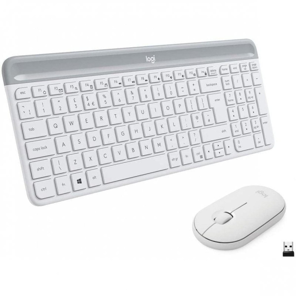 Logitech Slim Wireless Keyboard and Mouse Combo MK470/ White