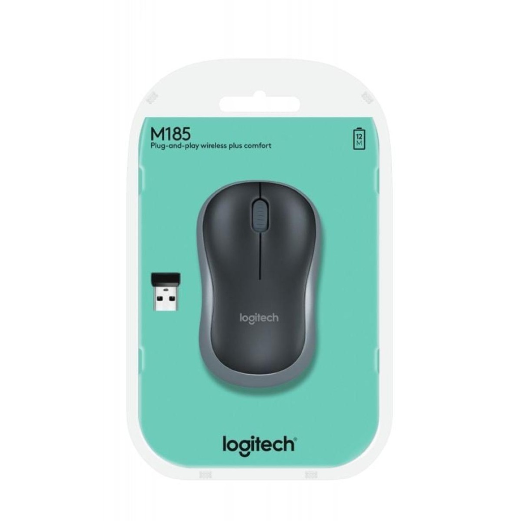 Logitech Wireless Mouse M185/ Up to 1000 DPI/ Gray