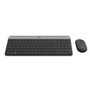 Conjunto Logitech Slim Combo de Teclado e Mouse Sem Fio MK470