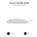 Mouse sem fio Bluetooth Subblim Dual Flat / Bateria recarregável / Até 1600 DPI / Branco
