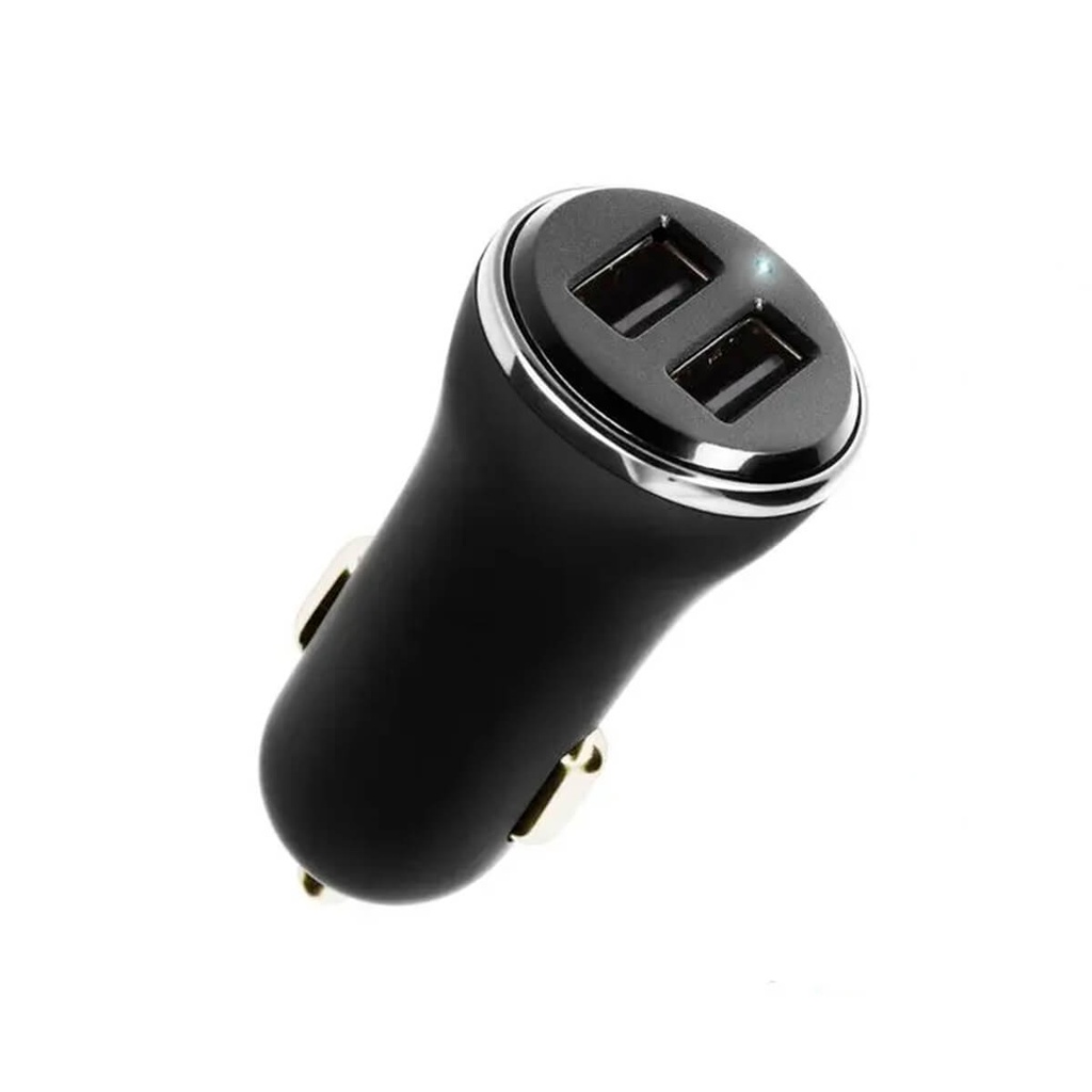 Dual (2 USB-A) Supertouch-Autoladegerät mit USB-C-Kabel Schwarz (Black)