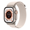 Apple Watch Ultra (GPS + Cellular) 49 mm Titan mit Weißem Starlight Alpine Loop-Armband – Größe S