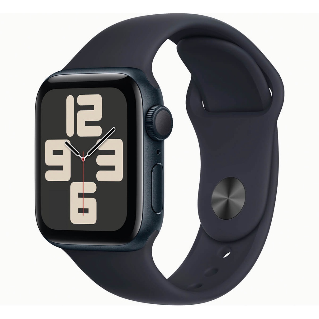 Apple Watch SE (2ª Gen) 2023 GPS 44mm alumínio e pulseira esportiva preta (Midnight) - tamanho S/M