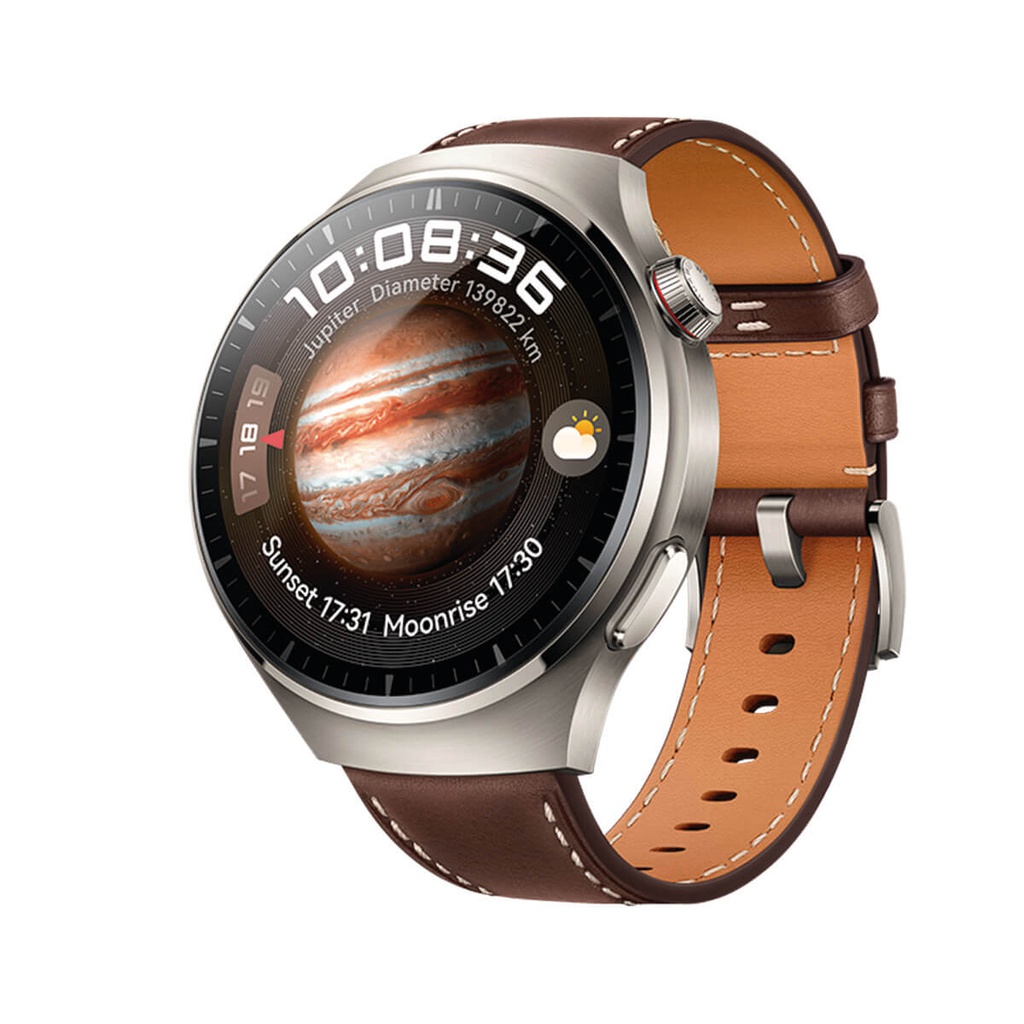 Huawei Watch 4 Pro Classic Armband aus Titan und braunem Leder (Dark Brown) Medes-L19L